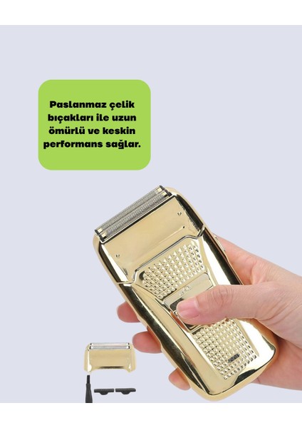 Erkek Saç Sakal Tıraş Makinesi Kablolu Altın Renk Dayanıklı modelleri