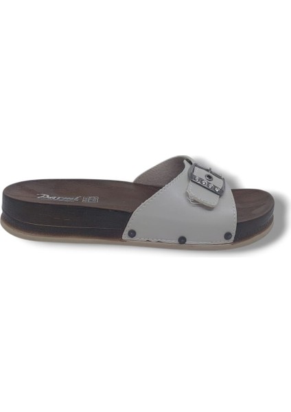 Parmi 21501 Kadın Krem Tokalı Günlük Kullanım Terlik