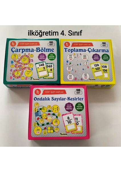 Ilk Okul Dördüncü Sınıf Yaz Sil Matematik Seti Çarpma Bölme Ondalık Sayılar Kesirler Toplama Çıkarma