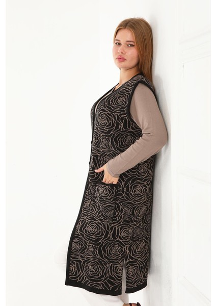 Dolu Örgü Triko Uzun Yelek 1547 fırsatları