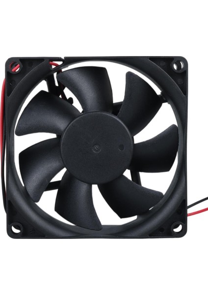 CF-241 DC12V 80X80X25MM Aksiyel Fan - 20CM Siyah-Kırmızı Güç Kablolu fiyatları