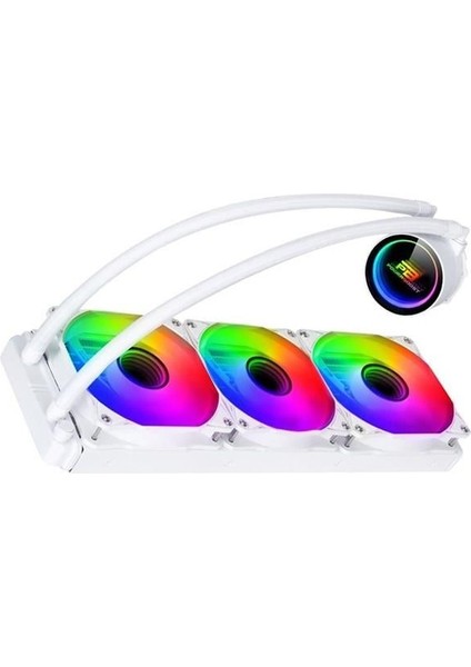 360MM Deep PB-LCS-PI360-W Argb Sıvı Soğutmalı AM5-1851P Işlemci Fanı Beyaz