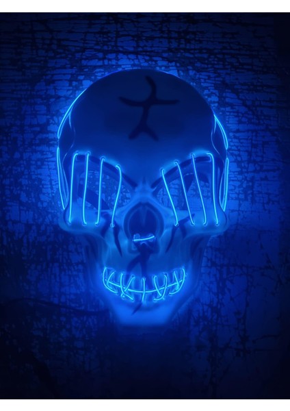 Halloween Maske Kuru Kafa Işıklı Laciver Teller