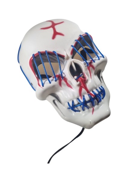 Halloween Maske Kuru Kafa Işıklı Laciver Teller