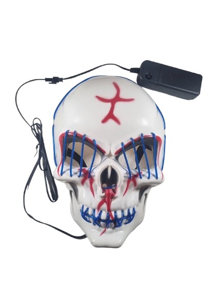 Halloween Maske Kuru Kafa Işıklı Laciver Teller
