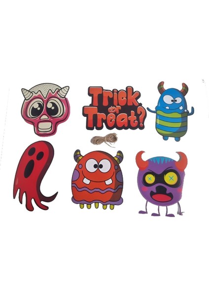 Halloween Cadılar Bayramı Banner Monster 6 Figür
