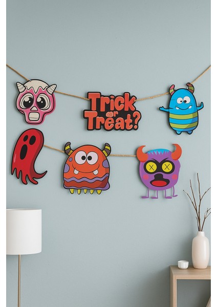 Halloween Cadılar Bayramı Banner Monster 6 Figür indirimleri