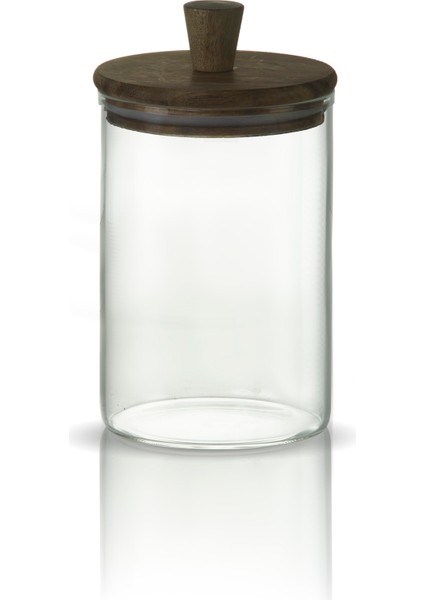 3'lü Silindirik Sap Akasya Kapaklı Yüksek Borosilikat Cam Saklama Kavanozu Seti - 500ML - 1000ML - 1500ML - modelleri