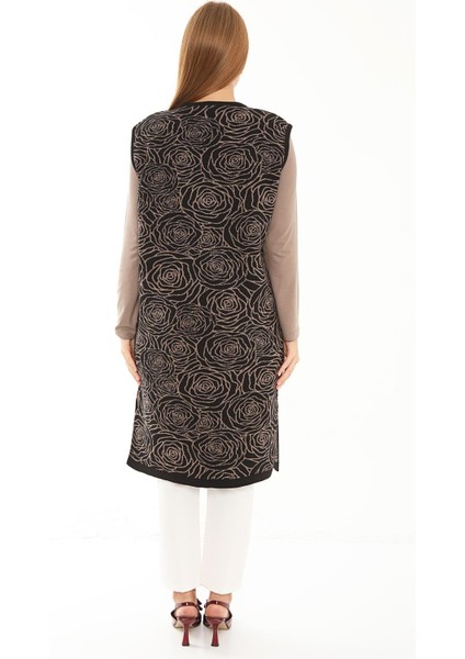 Dolu Örgü Triko Uzun Yelek 1547 indirimleri