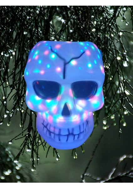 Halloween Cadılar Bayramı Işıklı Müzikli Kurukafa Şekilli Kova 17X14CM