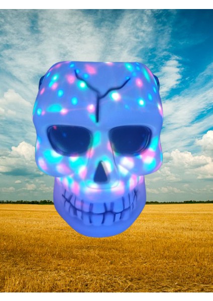 Halloween Cadılar Bayramı Işıklı Müzikli Kurukafa Şekilli Kova 17X14CM fırsatları