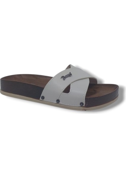 Parmi 21502 Kadın Krem Çapraz Bant Günlük Kullanım Terlik fiyatları