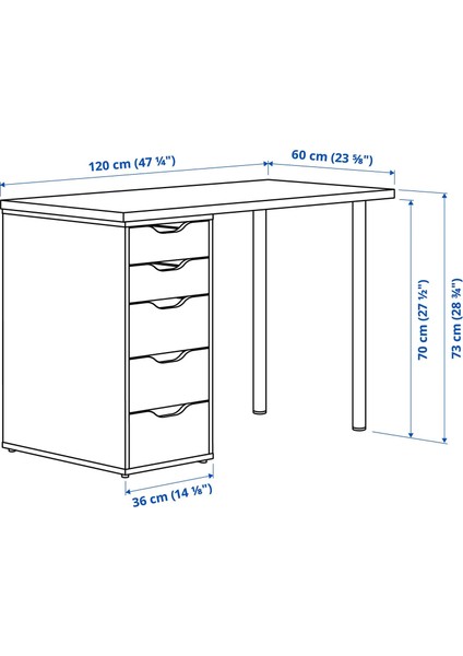 Alex Çalışma Masası Beyaz 120 x 60 cm Lagkapten Adıls fiyatları