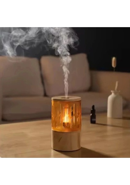 Mum Işığı Görünümlü Taşınabilir 125ML Kapasiteli Işıklı Aroma Yayıcı Hava Nemlendirici