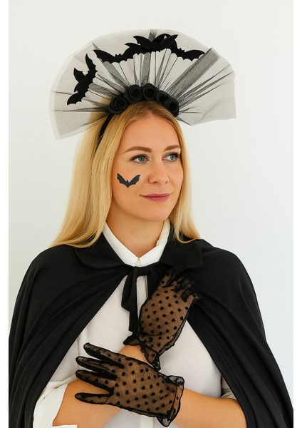 Halloween Cadılar Bay.güllü Tüylü Yarasa Taç fırsatları