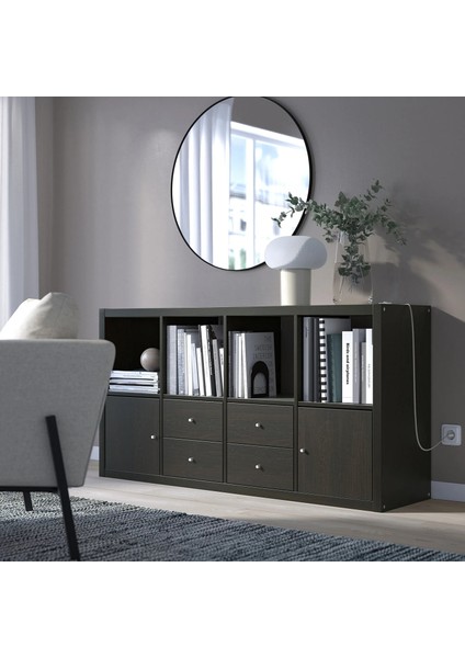 Kallax Açık Raf Ünitesi Venge 77 x 147 cm Çekmeceli ve Kapaklı fırsatları