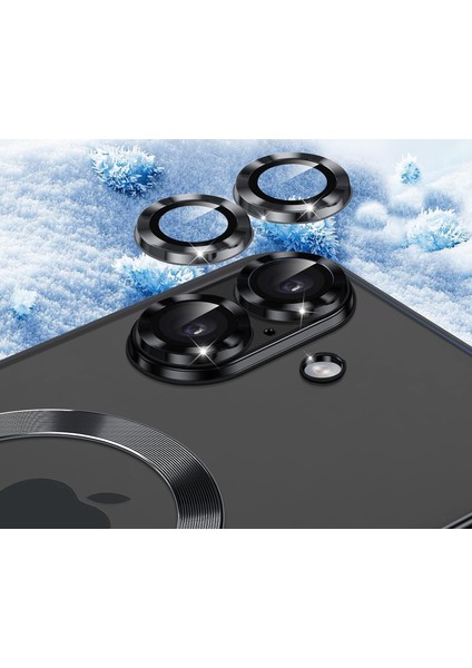 Apple iPhone 17 Pro Max Kılıf Kamera Lens Korumalı Renkli Magsafe Şeffaf Silikon Siyah