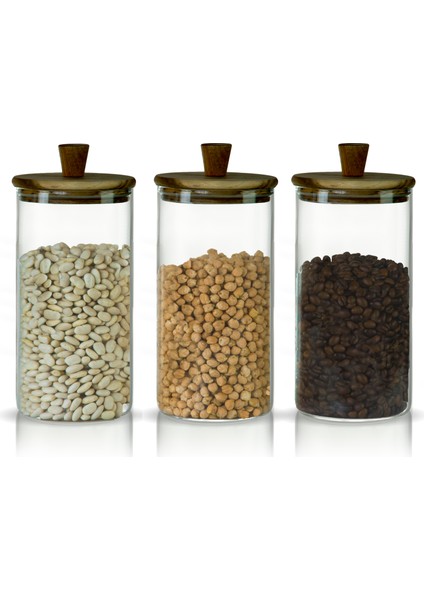 Silindirik Sap Akasya Kapaklı 1500ML Yüksek Borosilikat Cam Saklama Kavanozu fiyatları