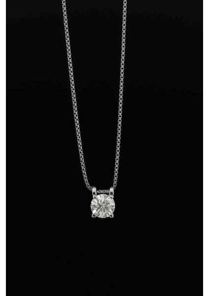 Mozanit Taşlı 925 Ayar Gümüş Kolye