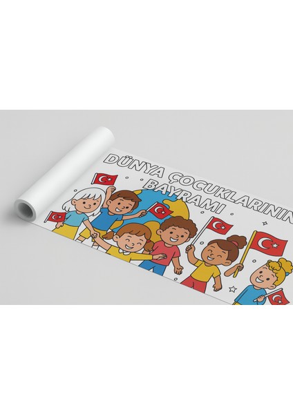23 Nisan Ulusal Egemenlik ve Çocuk Bayramı Boyama Rulosu – Çocuklar Için Atatürk ve Bayram Temalı 4 Metrelik Dev Boyama Kağıdı | Eğitici ve Eğlenceli Etkinlik modelleri