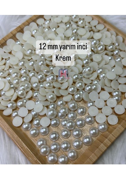 Lüks Yarım Yapıştırma Inci 12 mm 50 gr (120 Adet)