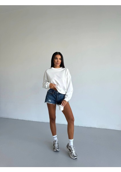 2 Iplik Bisiklet Yaka Sweat Beyaz F2339 fiyatları