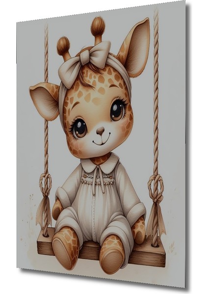 Sevimli Zürafa Salıncakta Dekoratif Ahşap Mdf Işyeri Duvar Tablo Dikdörtgen Işyeri Duvar Tablo fiyatları