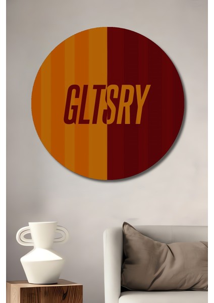 Sarı Kırmızı Takım Renkli Ahşap Mdf Dekoratif Ev/işyeri Duvar Tablo Yuvarlak Ev/işyeri Duvar Tablo