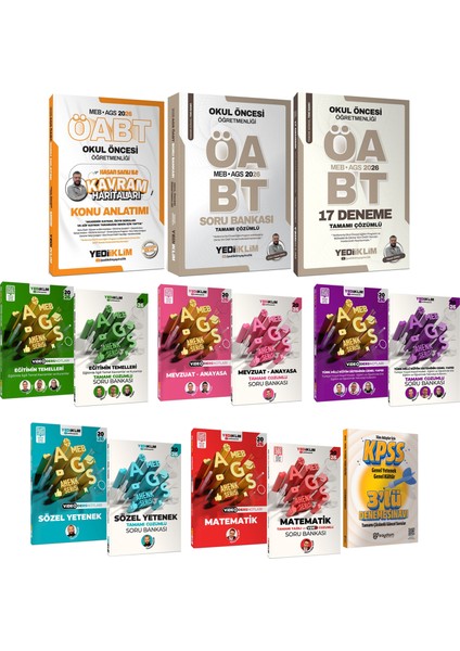 2026 Meb Ags Öabt Okul Öncesi Öğretmenliği Konu Anlatımı-Soru Bankası-17 Deneme-Ags Konu Soru Seti