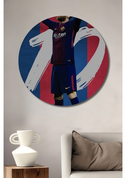 Messi Ahşap Mdf Dekoratif Ev/işyeri Duvar Tablo Yuvarlak Ev/işyeri Duvar Tablo