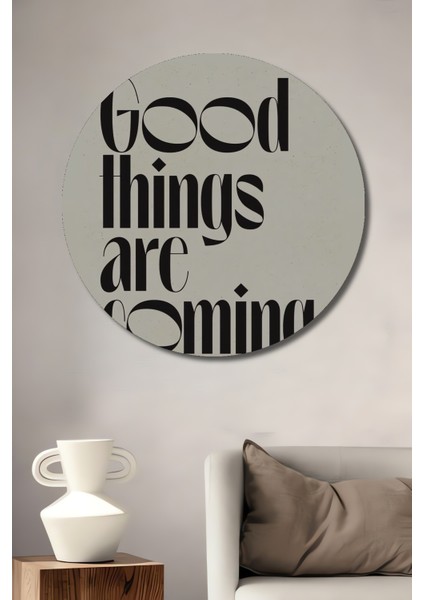 Iyi Şeyler Geliyor Dekoratif Ahşap Mdf Ev/işyeri Duvar Tablo Yuvarlak Ev/işyeri Duvar Tablo