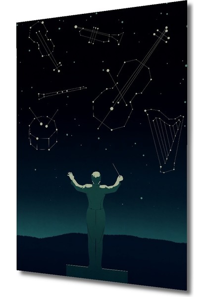 Müzik ve Yıldızlar Ahşap Mdf Dekoratif Ev/işyeri Duvar Tablo Dikdörtgen Ev/işyeri Duvar Tablo fiyatları