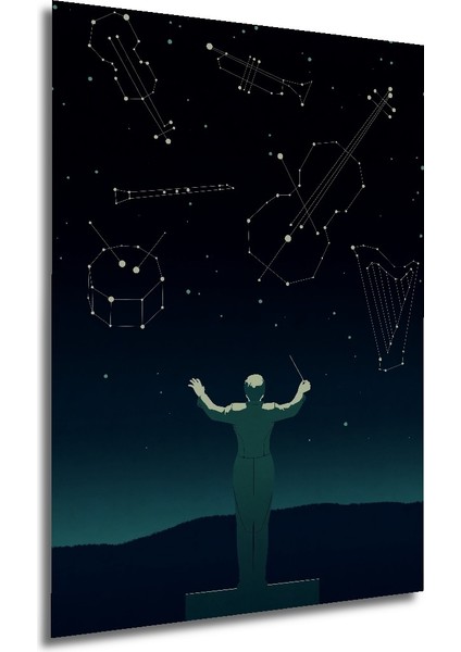 Müzik ve Yıldızlar Ahşap Mdf Dekoratif Ev/işyeri Duvar Tablo Dikdörtgen Ev/işyeri Duvar Tablo modelleri