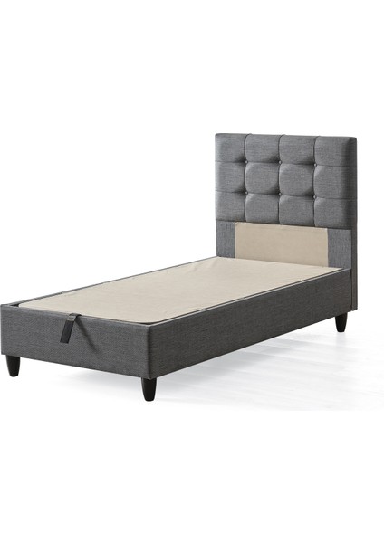 Mimoza Modeli Tek Kişilik Full Ortopedik Antibakteriyel Yataklı Baza ve Başlık Takımı 3 lü Set