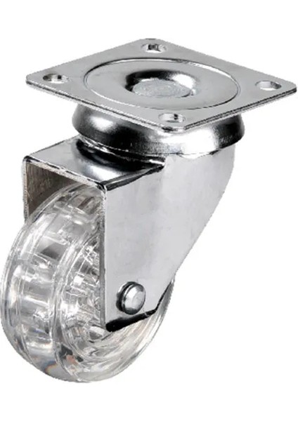 Hts 301 - 50X20 mm Şeffaf Makaralı Tablalı Teker