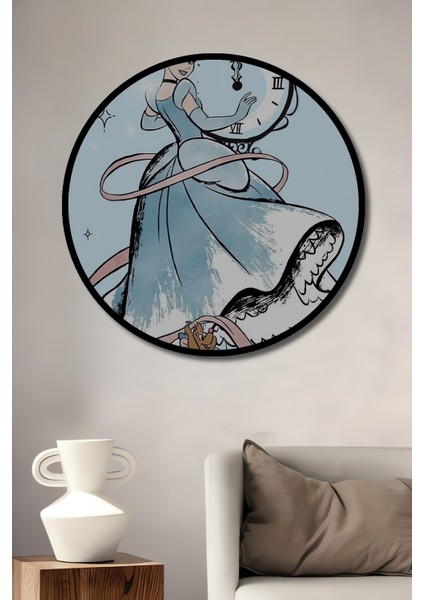 Çerçeve Görünümlü Külkedisi Ahşap Mdf Dekoratif Işyeri Duvar Tablo Yuvarlak Işyeri Duvar Tablo