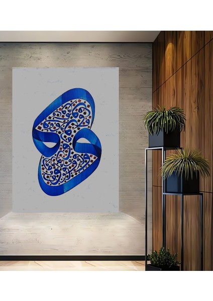 Mavi Geometrik Soyut Ahşap Mdf Dekoratif Ev/işyeri Duvar Tablo Dikdörtgen Ev/işyeri Duvar Tablo
