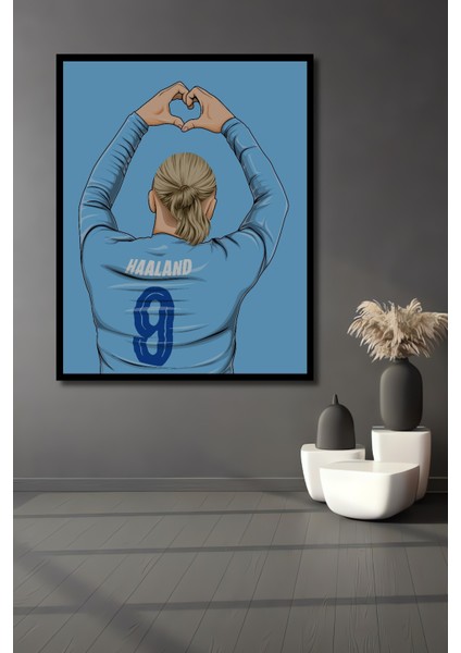 Çerçeve Görünümlü Futbolcu Aşkı Dekoratif Ahşap Mdf Ev Duvar Tablo Dikdörtgen Ev Duvar Tablo