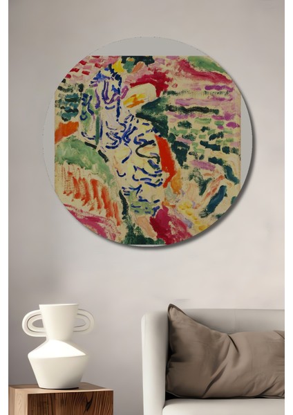 Matisse Kadın Yanında Su 1905 Dekoratif Ahşap Mdf Tablo Yuvarlak Tablo