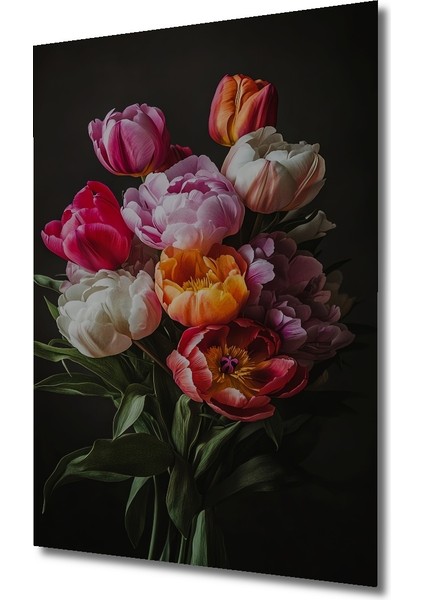 Renkli Lale Buketi Ahşap Mdf Dekoratif Ev/işyeri Duvar Tablo Dikdörtgen Ev/işyeri Duvar Tablo fiyatları