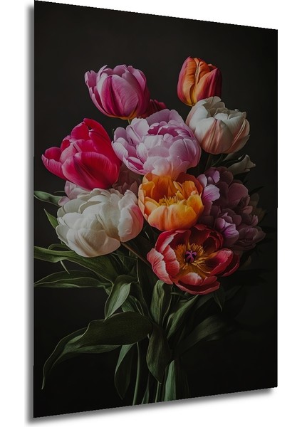 Renkli Lale Buketi Ahşap Mdf Dekoratif Ev/işyeri Duvar Tablo Dikdörtgen Ev/işyeri Duvar Tablo modelleri