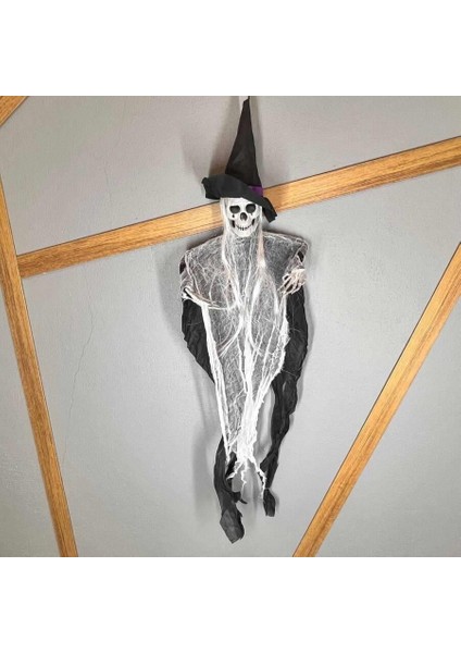 Halloween Cadılar Bayramı Iskelet Korkuluk Şapkalı Saçlı 100 cm Korku Aksesuarı indirimleri