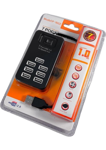 S-802J 7 Port USB 2.0 Anahtarlı ve 1 Metre Kablolu Hub Çoklayıcı fiyatları