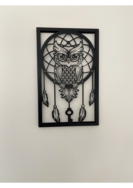Baykuş Figürlü Rüya Kapanı Metal Duvar Tablosu modelleri