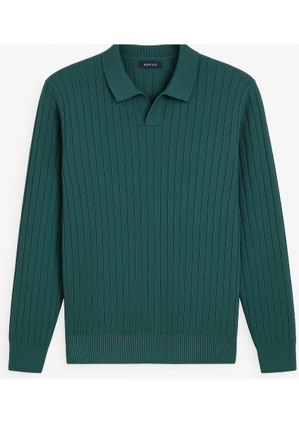 Erkek Yeşil Yakalı Triko Erkek Triko Kazak Yakalı Erkek Kazak