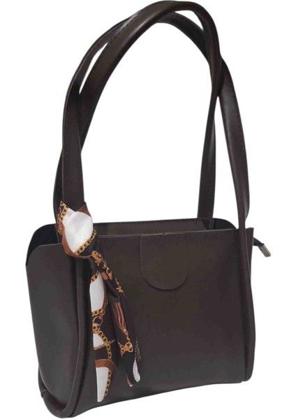 Kahverengi Fuları El ve Omuz Kadın Çanta