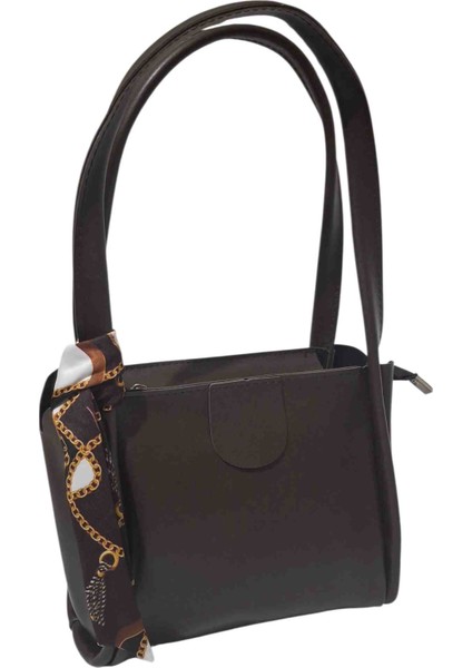 Kahverengi Fuları El ve Omuz Kadın Çanta modelleri