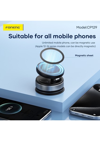 Araç Tutucu Düz ve Pürüzsüz Tüm Yüzeylere Kuvvetli Tutunan Araç Içi Telefon Tutucu Vakumlu Magsafe indirimleri