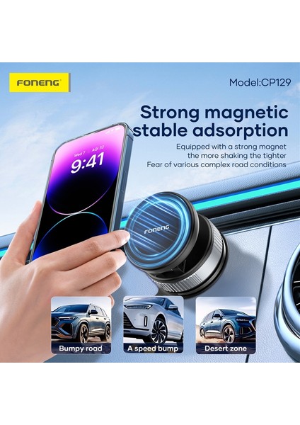 Araç Tutucu Düz ve Pürüzsüz Tüm Yüzeylere Kuvvetli Tutunan Araç Içi Telefon Tutucu Vakumlu Magsafe