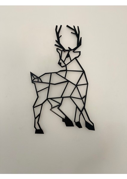 Geometrik Geyik Figürlü Metal Duvar Tablosu | Modern Duvar Dekoru modelleri